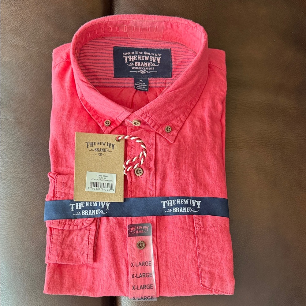 The New Ivy Brand Men's Coral Button-Down Shirt